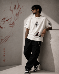 Sukuna Oversized Anime T-Shirt | Jujutsu Kaisen Streetwear | 240 GSM French Terry