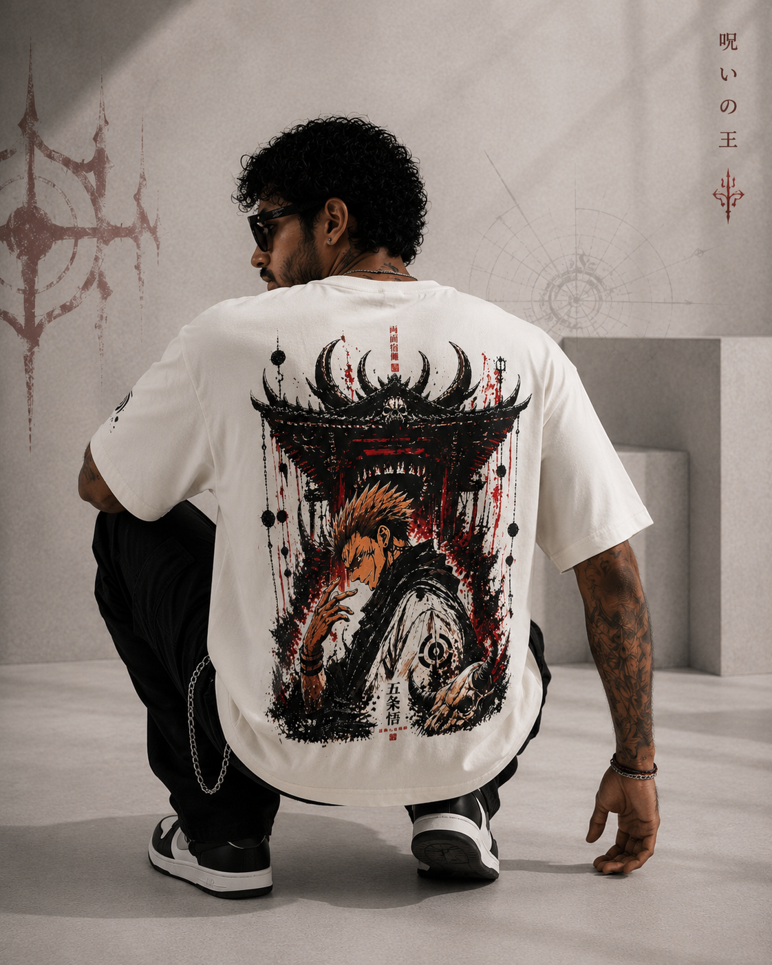 Sukuna Oversized Anime T-Shirt | Jujutsu Kaisen Streetwear | 240 GSM French Terry