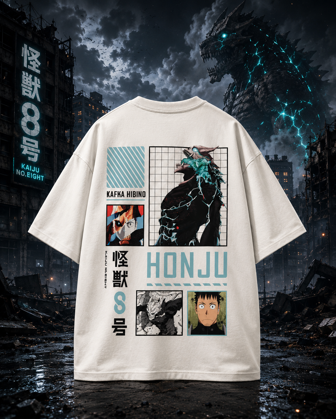 Kaiju No. 8 HONJU Oversized T-Shirt | 240 GSM French Terry Cotton | Zeitlos