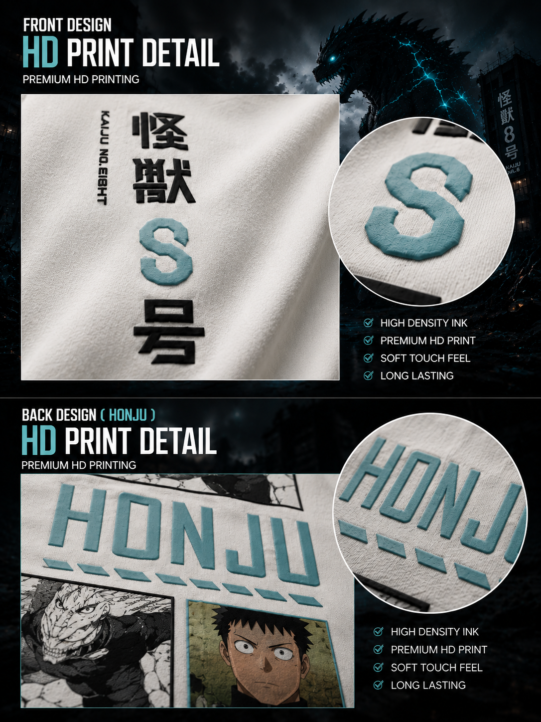 Kaiju No. 8 HONJU Oversized T-Shirt | 240 GSM French Terry Cotton | Zeitlos