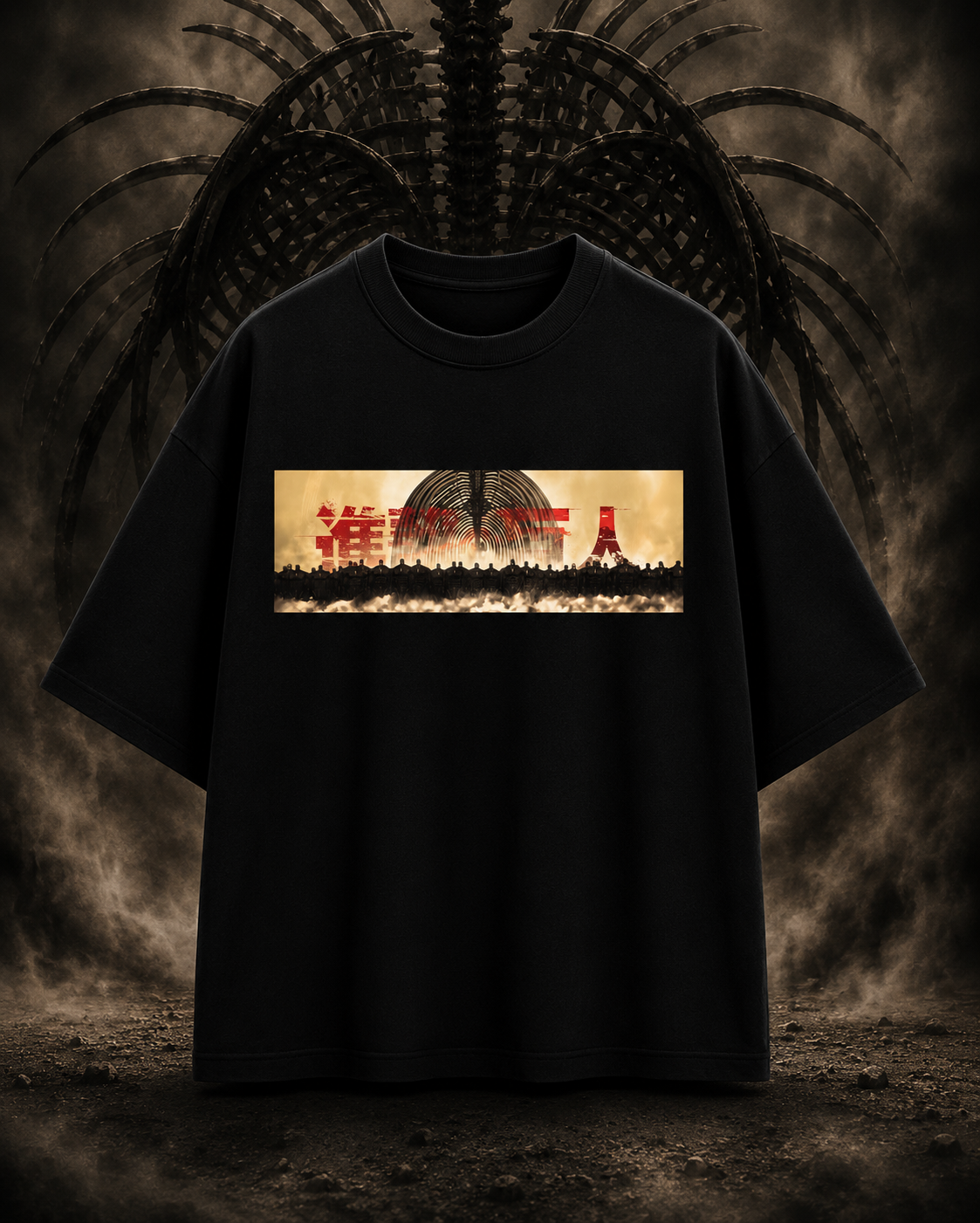 Attack on Titan Founding Titan Oversized T-Shirt | Premium 240 GSM French Terry