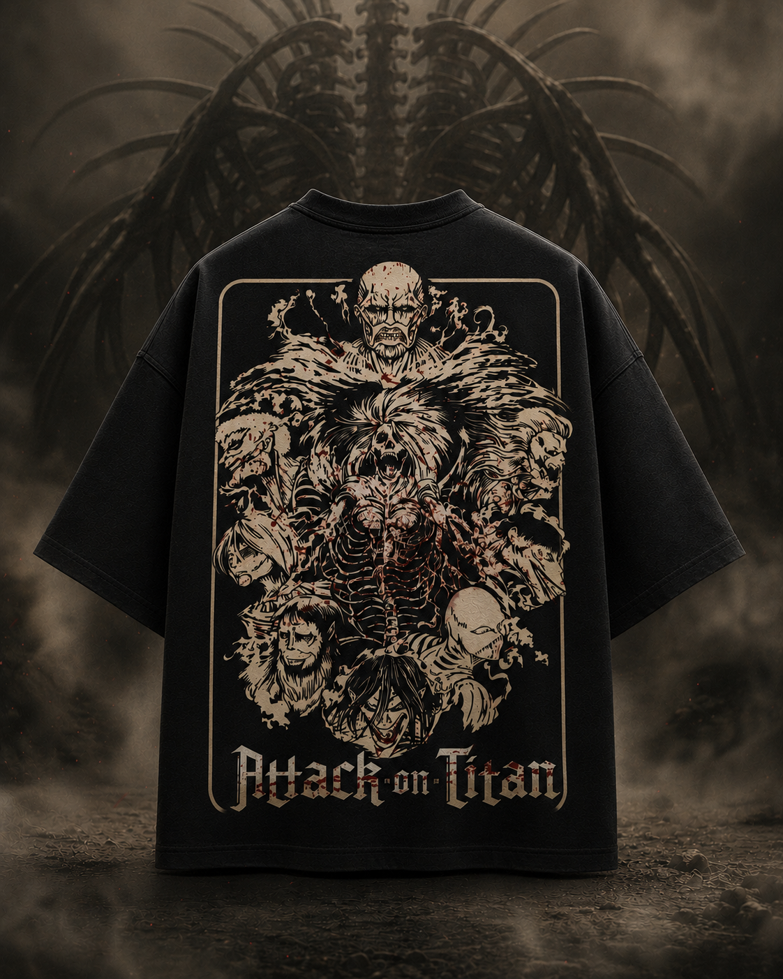 Attack on Titan Founding Titan Oversized T-Shirt | Premium 240 GSM French Terry