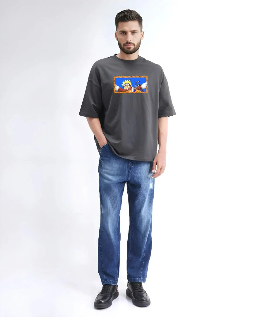 Naruto Ninja Mode Oversized T-Shirt (Grey)