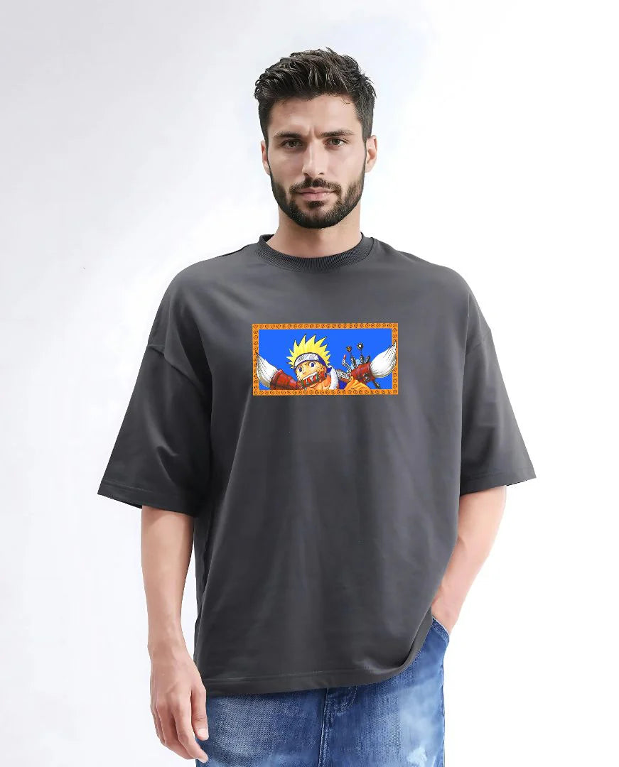 Naruto Ninja Mode Oversized T-Shirt (Grey)