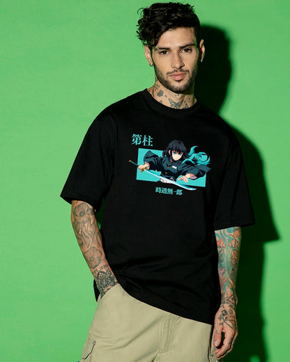 Men’s Black “Mist Hashira” Oversized T-Shirt