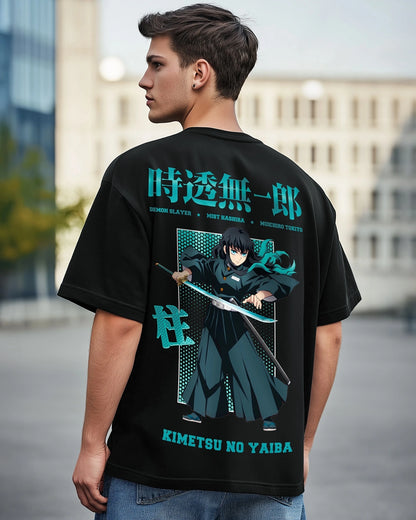 Men’s Black “Mist Hashira” Oversized T-Shirt