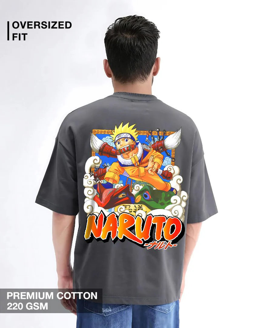 Naruto Ninja Mode Oversized T-Shirt (Grey)